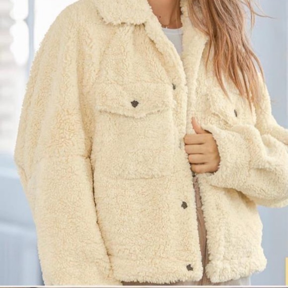 Free People Teddy Swing Jacket Chai Latte‎ - Picture 9 of 9
